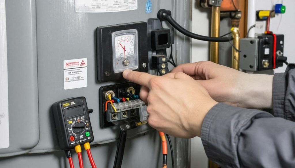 inspecting-water-heater-connections