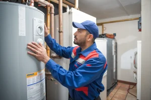 Inspecting a water heater for damage